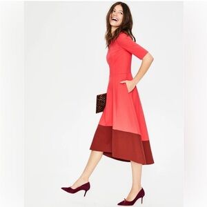 Boden Wren Ponte Knit Colorblock Midi Dress Size US 4